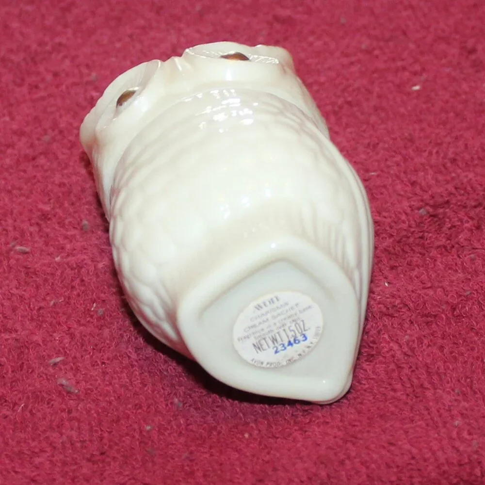 Vintage Precious Owl Cream Sachet Glass Container